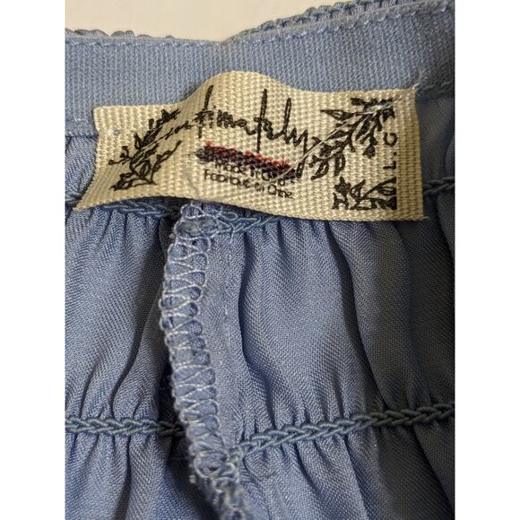 NEW FREE PEOPLE Ruched Shorties Silky High Rise Bloomer Micro Shorts Blue Large - Picture 5 of 7